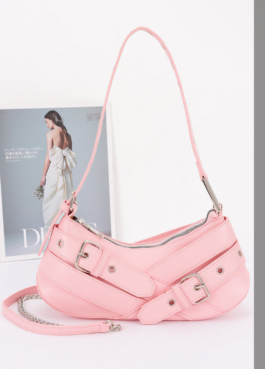 Soft Pink Moto Bag
